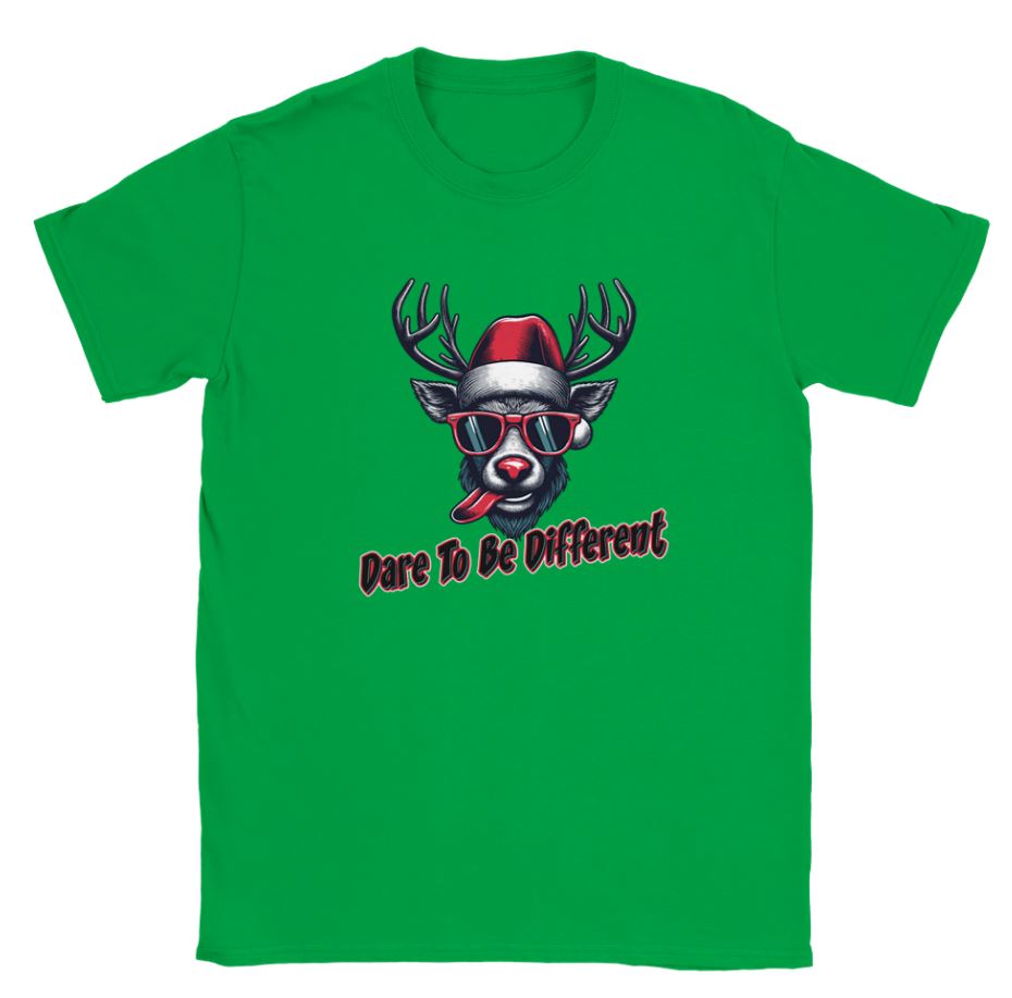 Dare to Be Different Christmas Reindeer T-Shirt | Funny Holiday Graphic Tee | Sizes S–3XL
