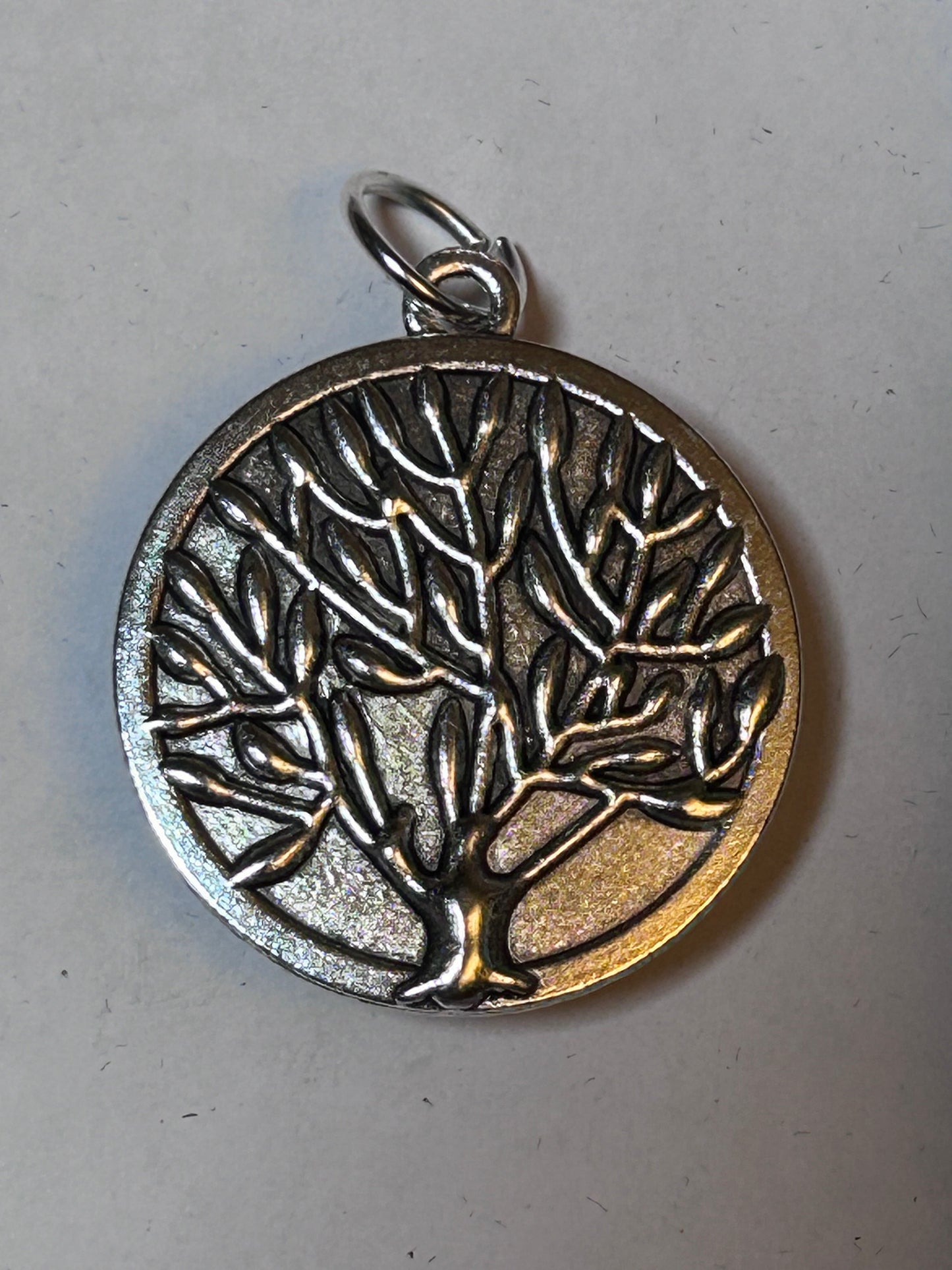 Tree of Life Pendant with Hand-Poured Blue Fluid Art — One-of-a-Kind Elegance