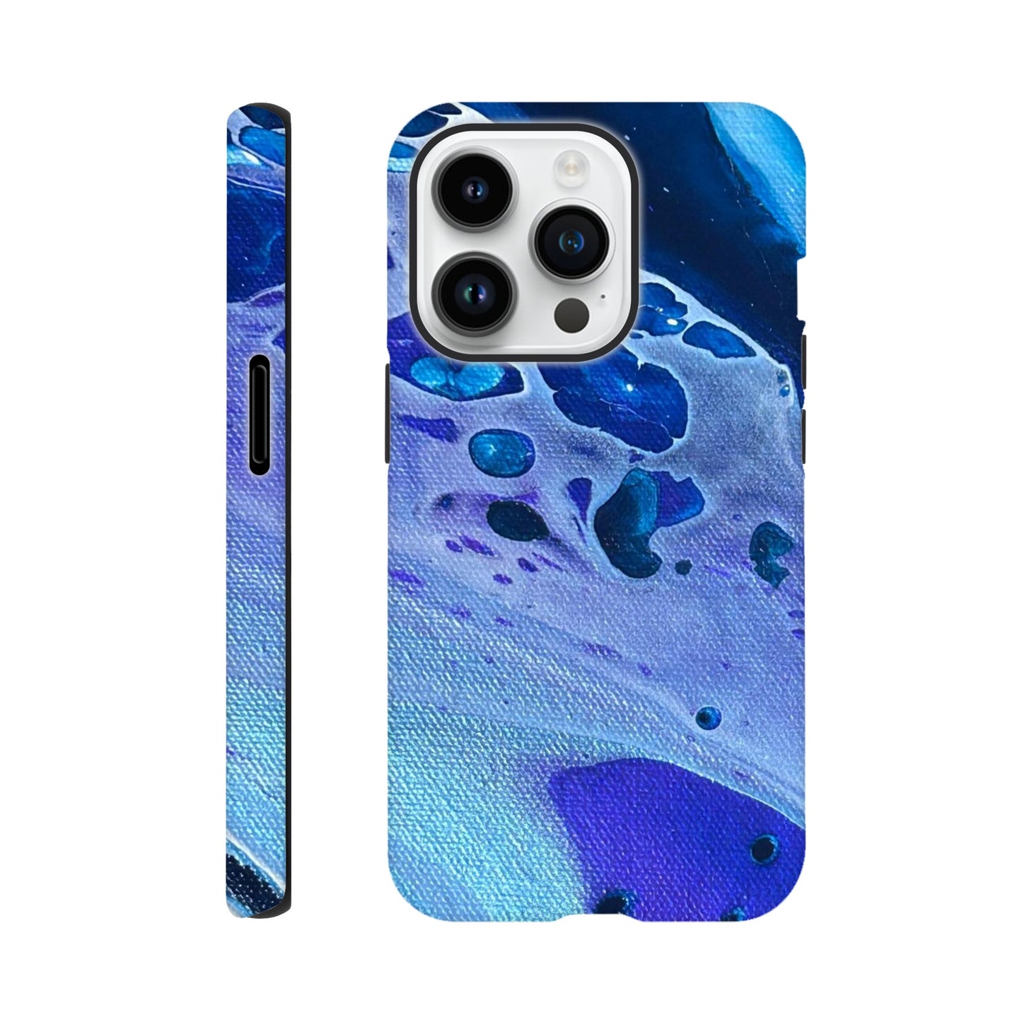 iPhone case blue and  purple unique fluid art design