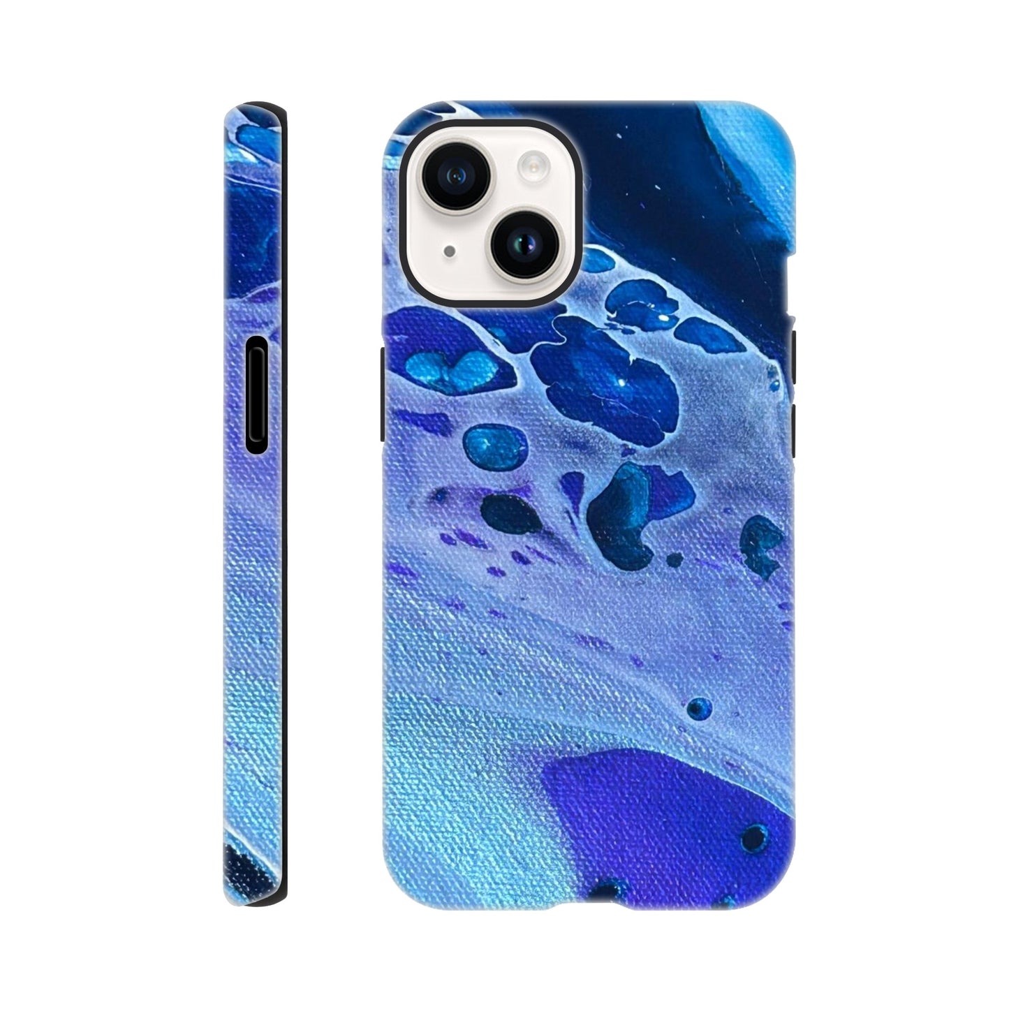 iphone 14 blue purple one of a kind fluid art design 